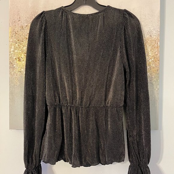 Chenault Metallic Crossover Peplum Blouse (NWT) - Picture 9 of 13